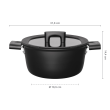 Oala cu capac, din aluminiu, antiaderenta, Fiskars Hard Face, Ø 22 cm, 3.5 l
