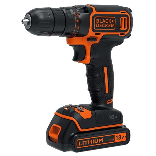 Masina de gaurit si insurubat Black&Decker, BDCDC18KB,  2 acumulatori LI-ion 1.5Ah 18V