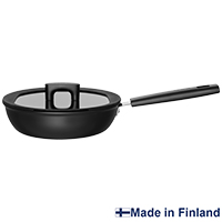 Tigaie cu capac, din aluminiu, antiaderenta, Fiskars Hard Face, Ø 24 cm, 2.2 l