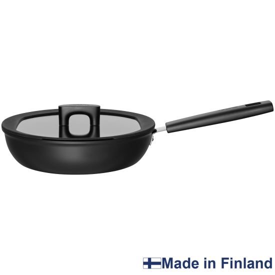 Tigaie cu capac, din aluminiu, antiaderenta, Fiskars Hard Face, Ø 26 cm, 2.8 l