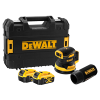 Slefuitor DeWalt, DCW210P2, 2 acumulatori XR Li-Ion 18 V 5.0 Ah, motor fara perii, cutie pentru transport, sac colector