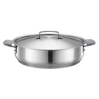 Cratita cu capac, din otel inoxidabil, antiaderenta, Fiskars All Steel, Ø 28 cm
