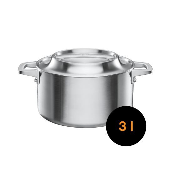 Oala din otel inoxidabil, antiaderenta, Fiskars Norden, 3l