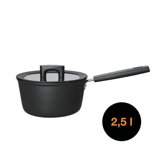 Cratita cu capac, din aluminiu, antiaderenta, Fiskars Hard Face, 2.5 l