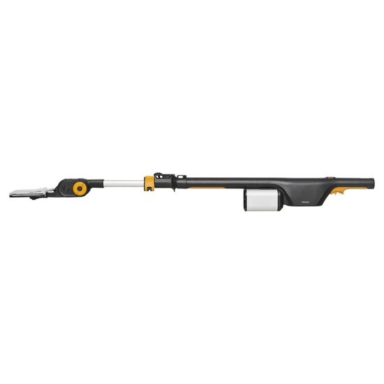 Foarfeca electrica telescopica de crengi Fiskars, pas cu pas, fara acumulator