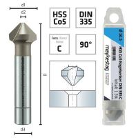 Tesitor, Alpen HSS Co5, 90o, DIN335 C, coada cilindrica, Z3, 12.4X2.8X8X56