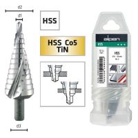 Burghiu conic in trepte pentru tabla, ALPEN HSS,  4-20 mm