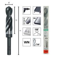 Burghiu pentru metal, ALPEN HSS, DIN338 RN, coada redusa (12.7X30) 21X159/86