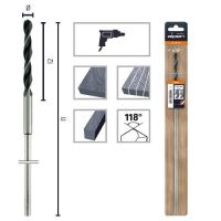 Burghiu pentru cofraje din lemn, ALPEN CV, coada cilindrica, 24X400/120