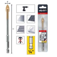 Burghiu pentru sticla/ceramica, ALPEN PROFI GLAS, coada hexagonala (1/4''), 10X130