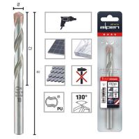 Burghiu pentru placi ceramice, ALPEN PROFI KERAMO, DIN ISO 5468, coada cilindrica, 10X120/80