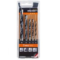 Set burghie pentru lemn, ALPEN CV/HSS TM5, 5 buc, 4/5/6/8/10